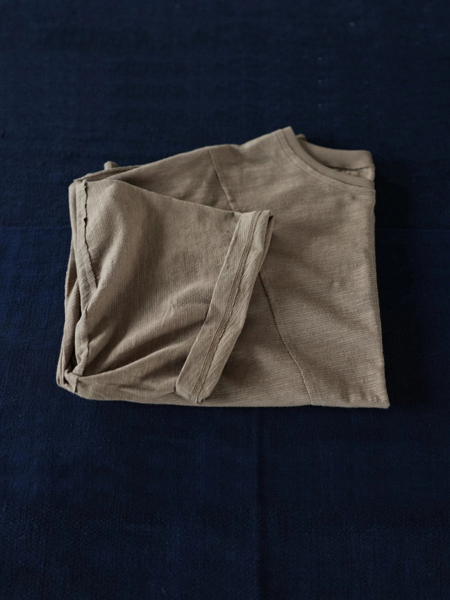 Women Summer Pure Color O-Neck Cotton Linen Shirt