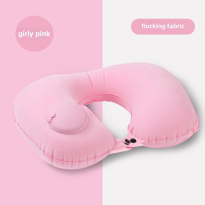 Inflatable U-shaped Pillow Cool Pressing Inflatable Pillow Travel Portable Neck Pillow Travel Sanbao Storage Pillow For Airplane