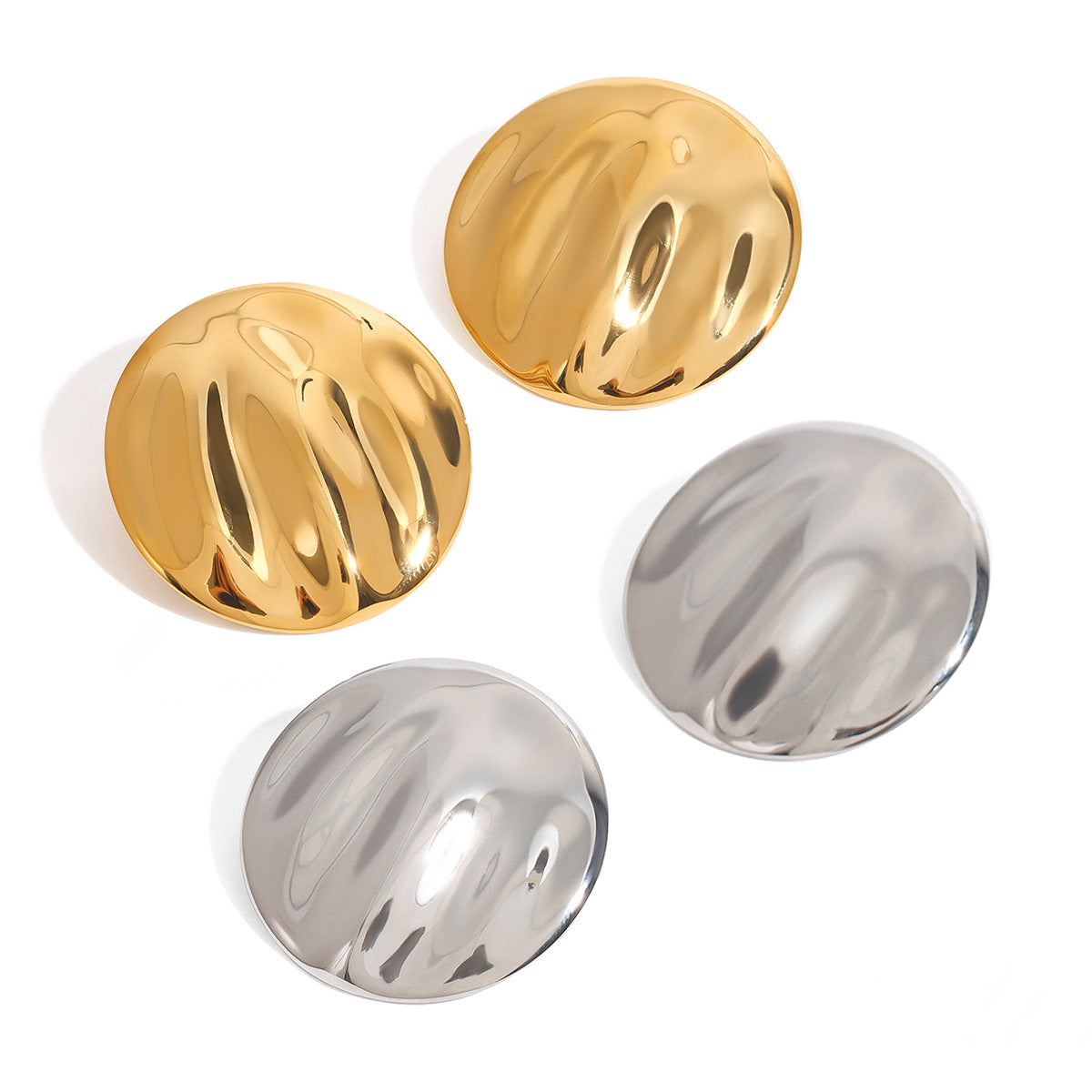 Titanium Steel Round Earrings Earrings Female Niche Earrings Stainless Steel Earrings