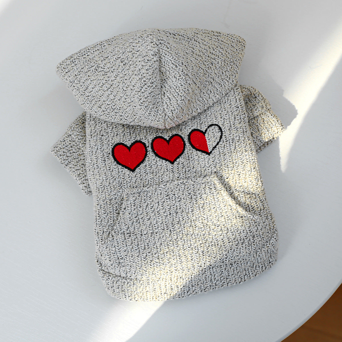 Little Heart Printed Dog Hoodie