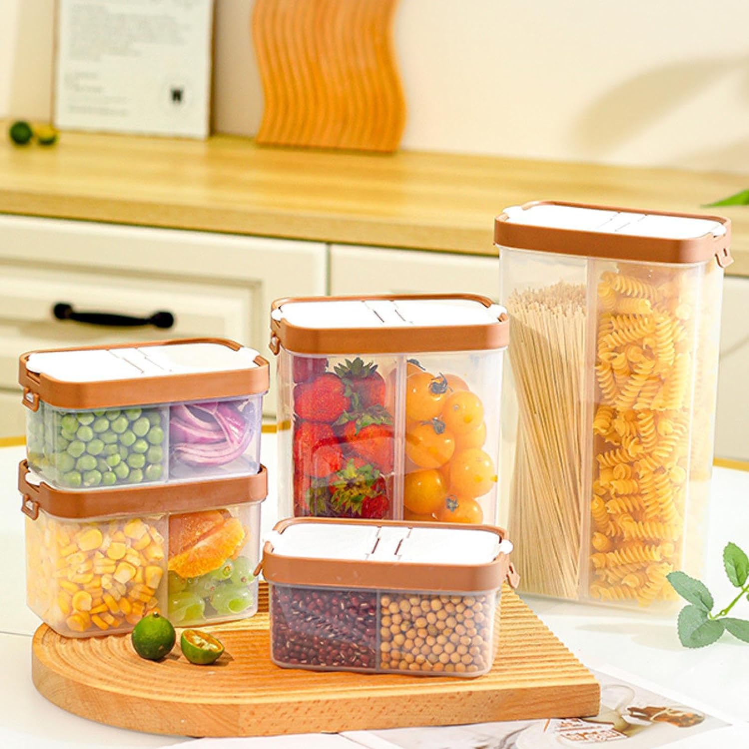 Kitchen Divided Moisture-Proof Sealed Food Grain Rice Cereals Storage Box