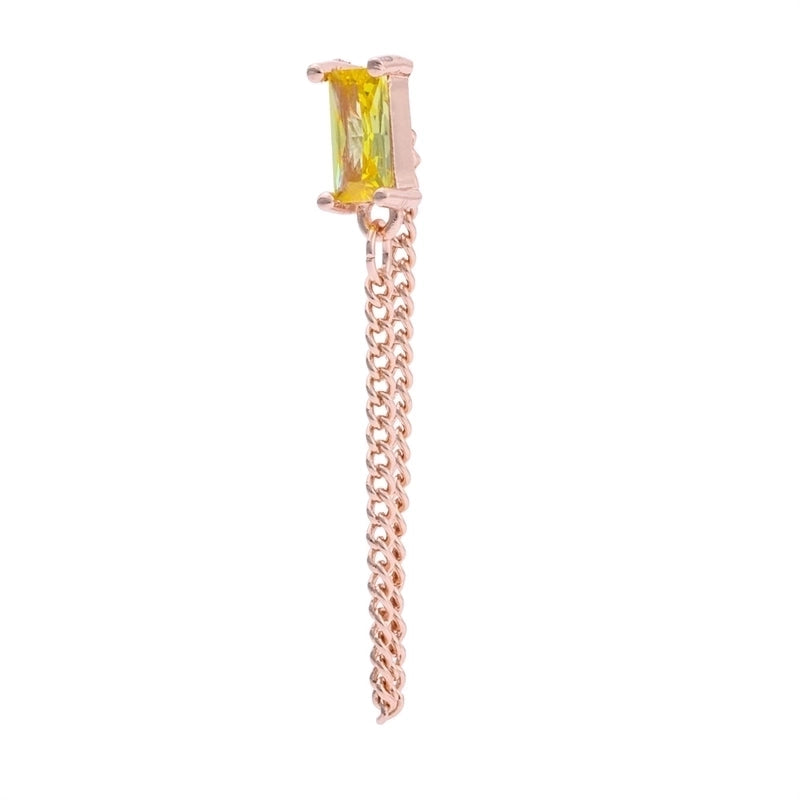 Ear Cartilage Rings & Studs Minimalist Geometric Brass Gem