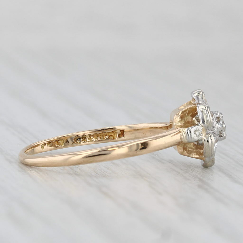 0.32ctw Diamond Flower Cluster Engagement Ring 14k Gold Size 6.25