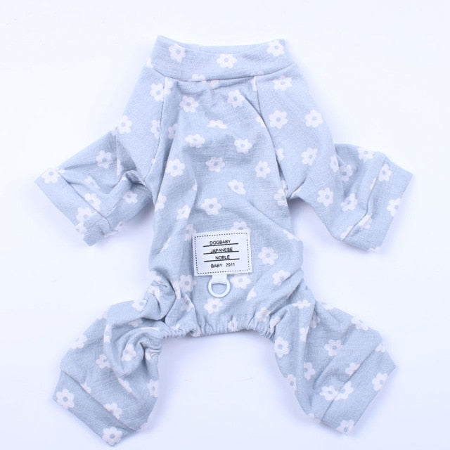 Flower Printed Dog JumpSuit Pajamas