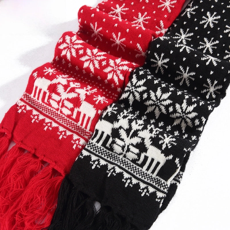 Christmas Gift Snowflake Elk Thickened Wool Couple Warm Scarf Scarf