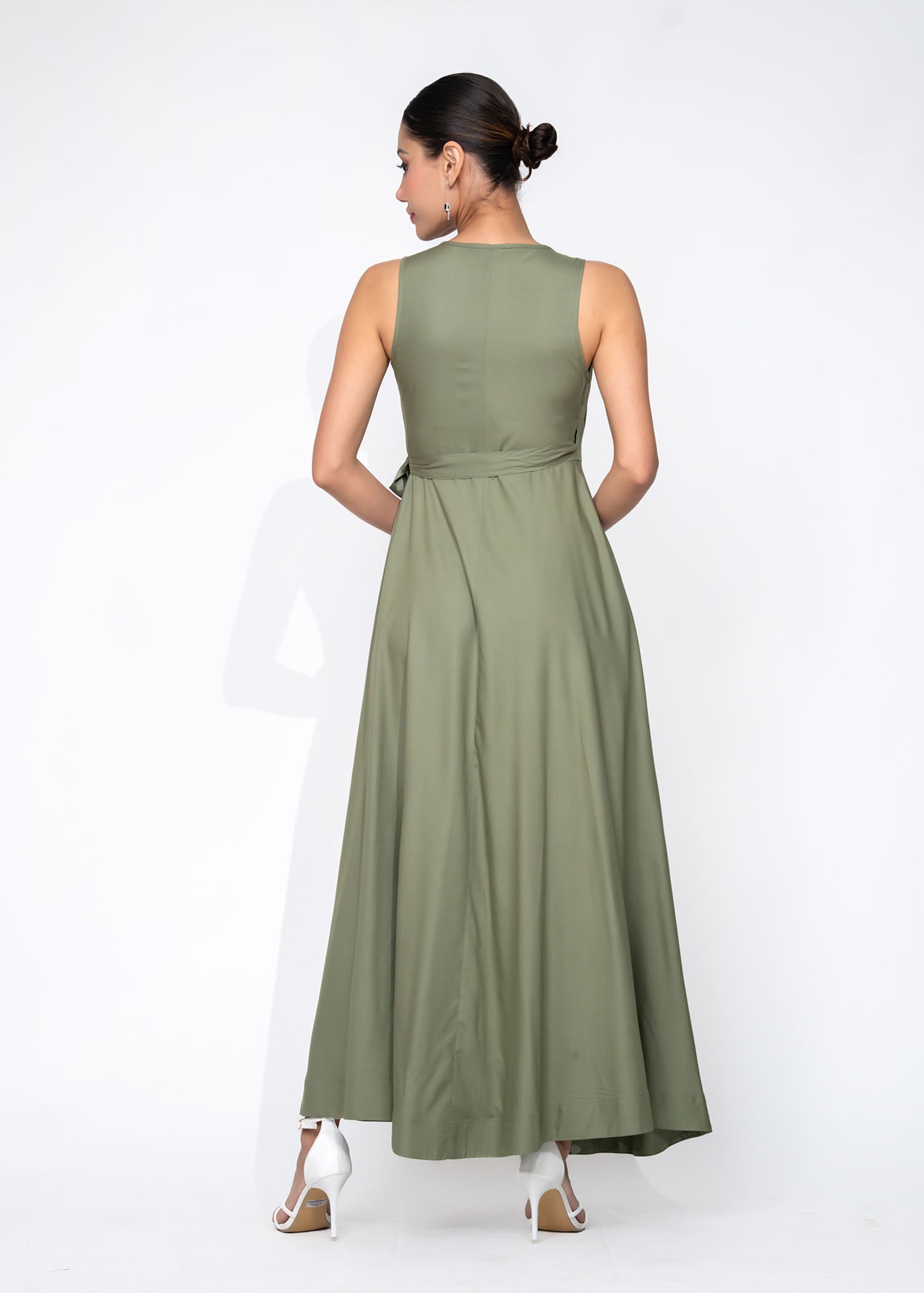 Sleeveless Maxi Wrap Dress