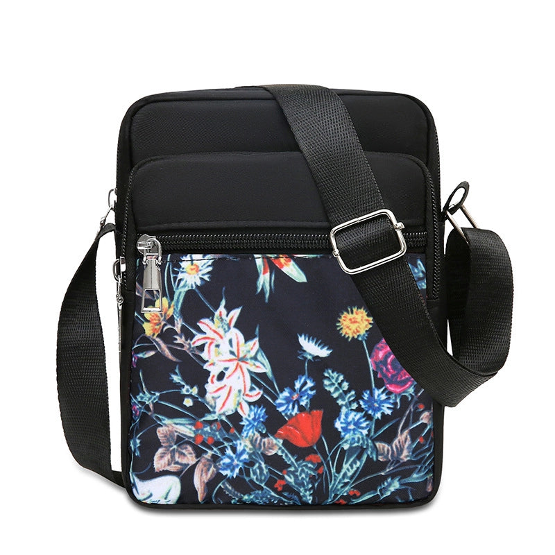 Women's Small Oxford Cloth Printing Classic Style Square Zipper Crossbody Bag Square Bag