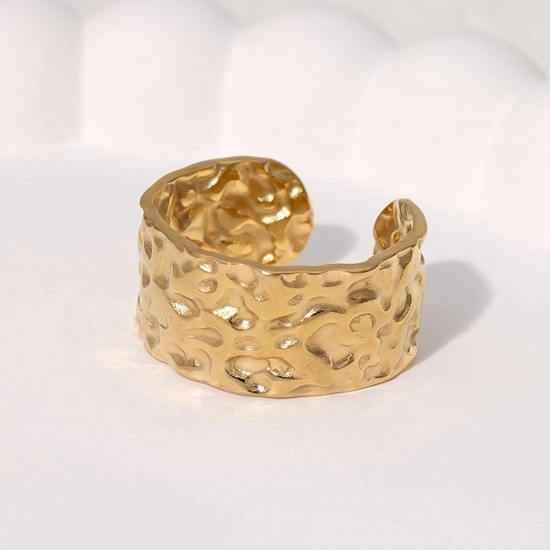 Casual Minimalist Geometric 304 Stainless Steel Hollow Out Inlay Open Rings