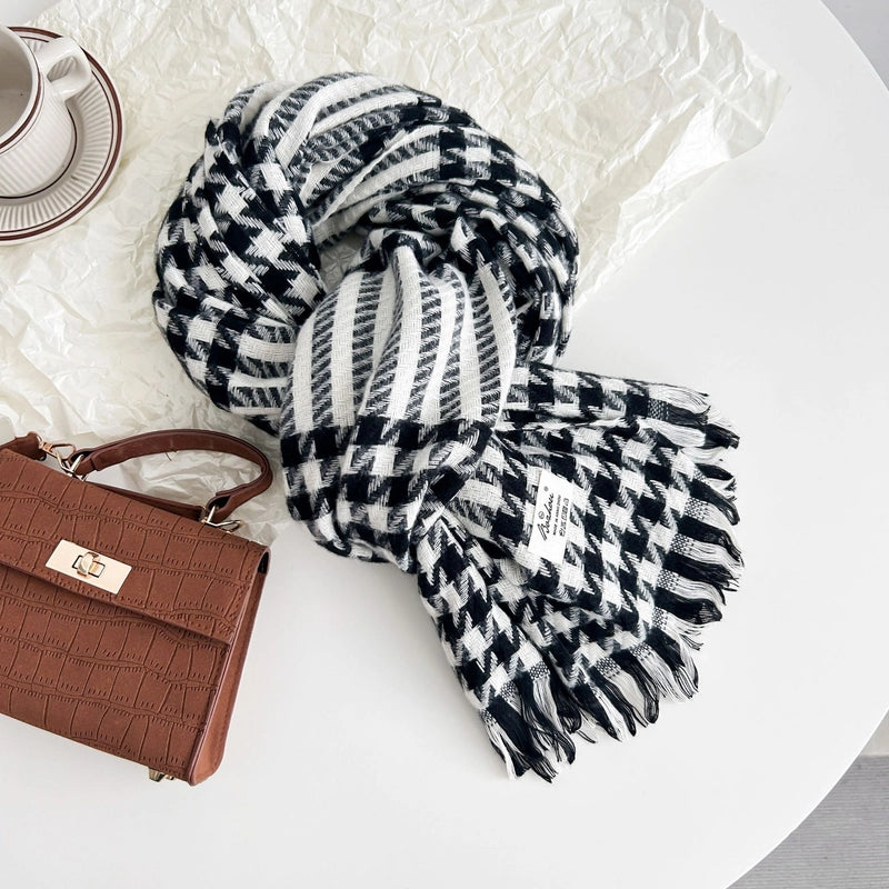 Women's Minimalist Classic Style Color Block Acrylic Polyester Scarf