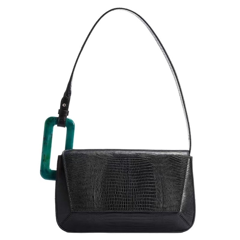 Women's Medium Pu Leather Color Block Streetwear Square Zipper Underarm Bag