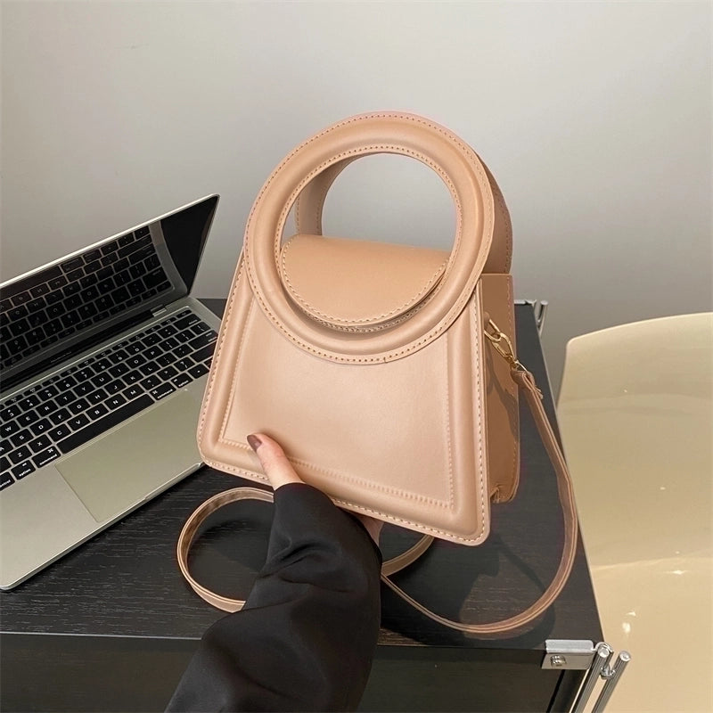 Women's Medium Pu Leather Solid Color Classic Style Flip Cover Crossbody Bag