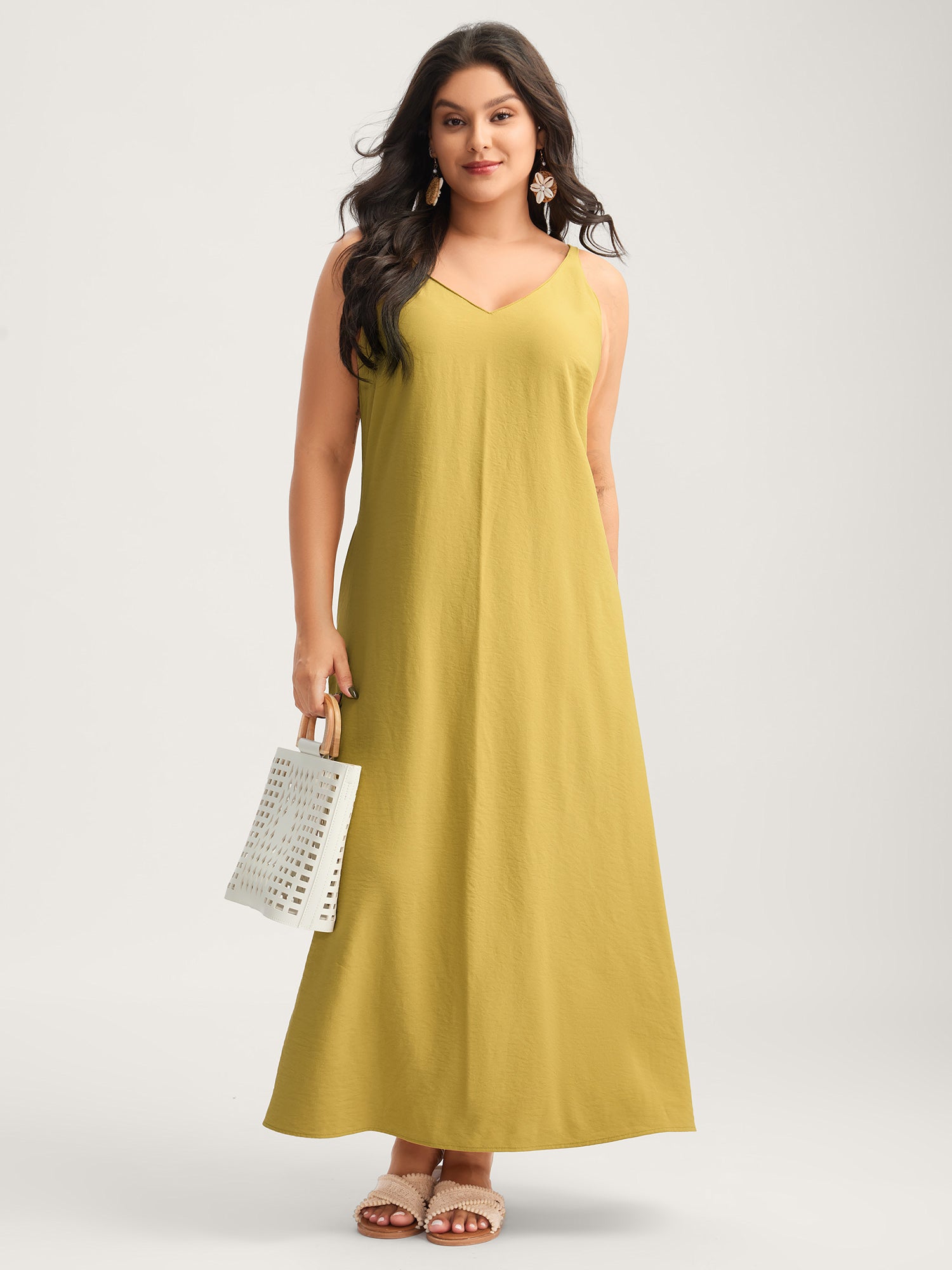 Backless V-Neck Cami Maxi Dress