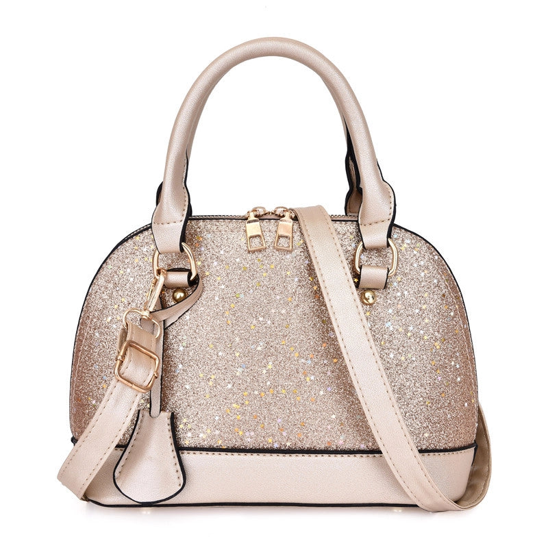 New Broadband Small Bag Women's New Korean-style Sequin Zipper Shoulder Crossbody Bag Solid Color Personalized Bag