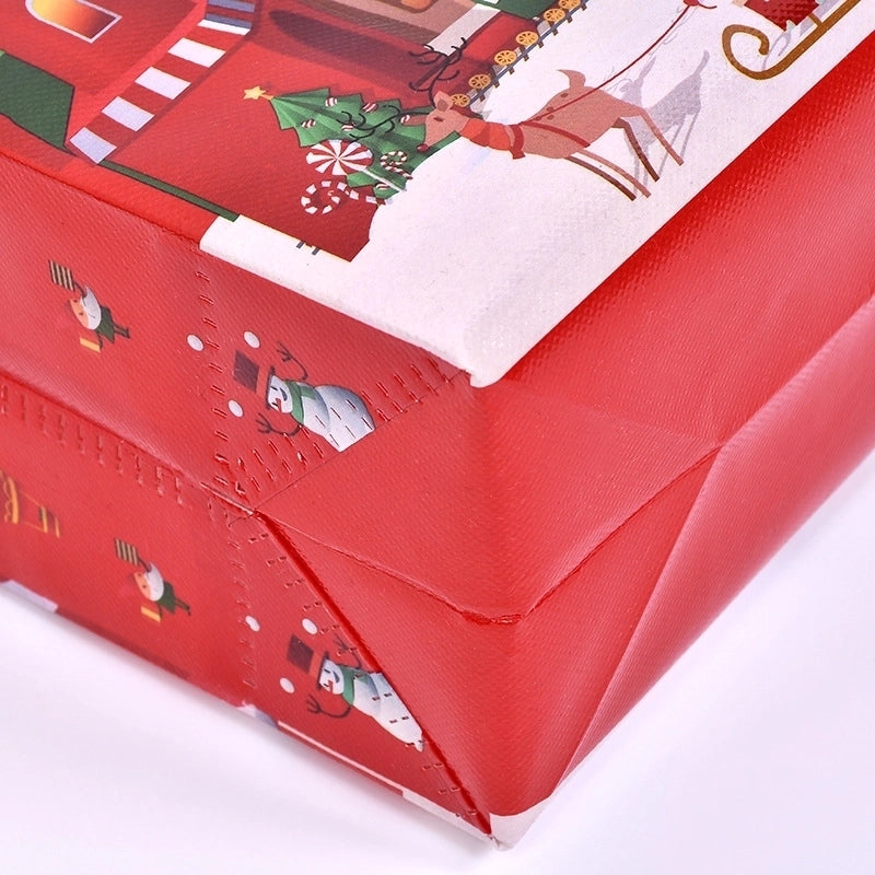 Hot Sale Christmas Non Woven Bag Christmas Cottage Tote Shopping Gifts Student Supplies Storage Bag