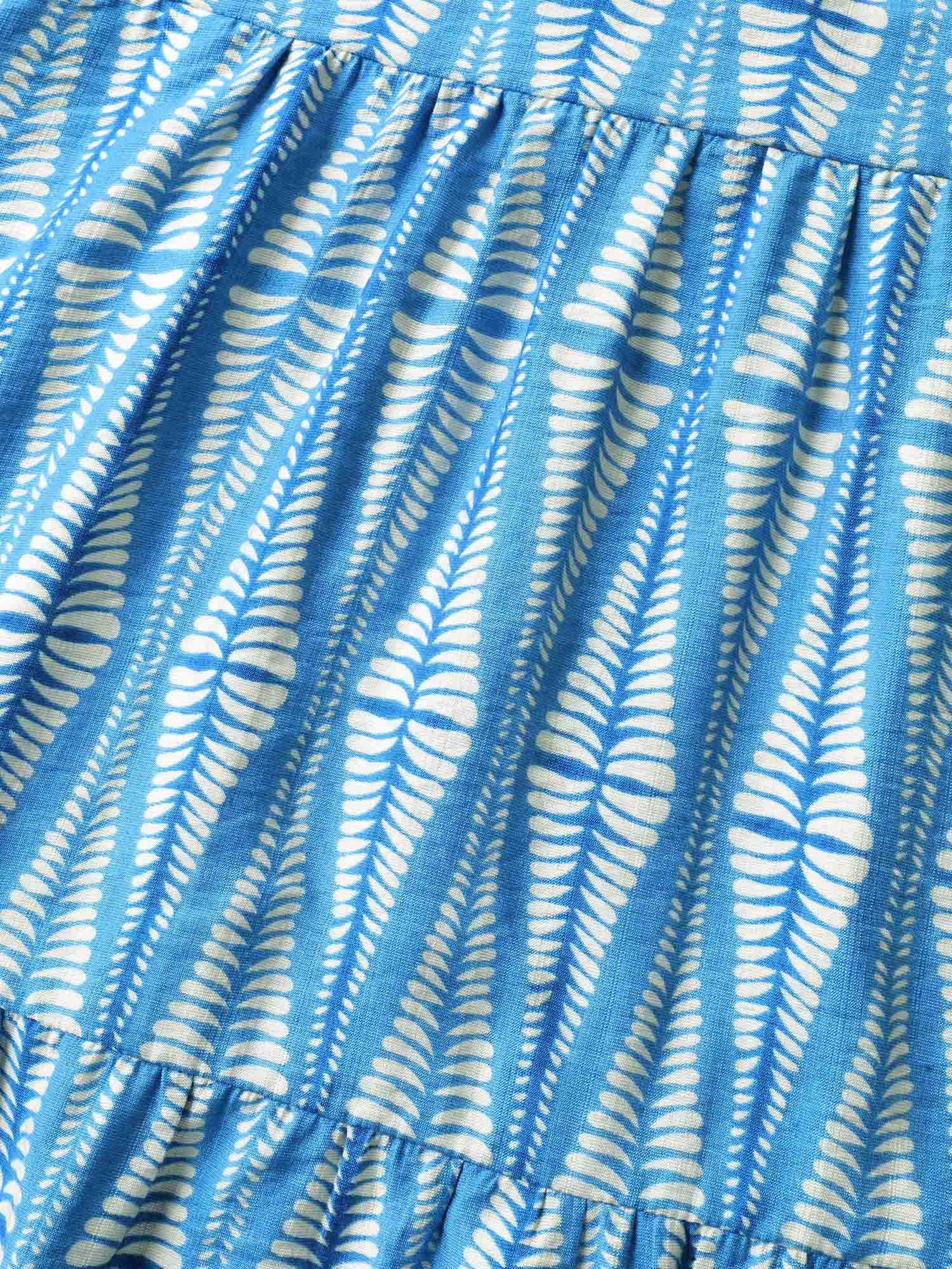 Geometric Vacation Print Low Waist Midi Dress
