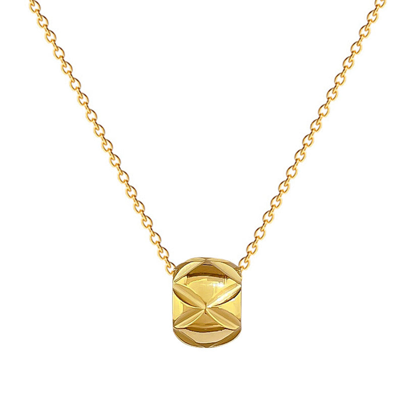 Small Waist Crack Furnace Real Gold Necklace Female Ins Clavicle Chain With