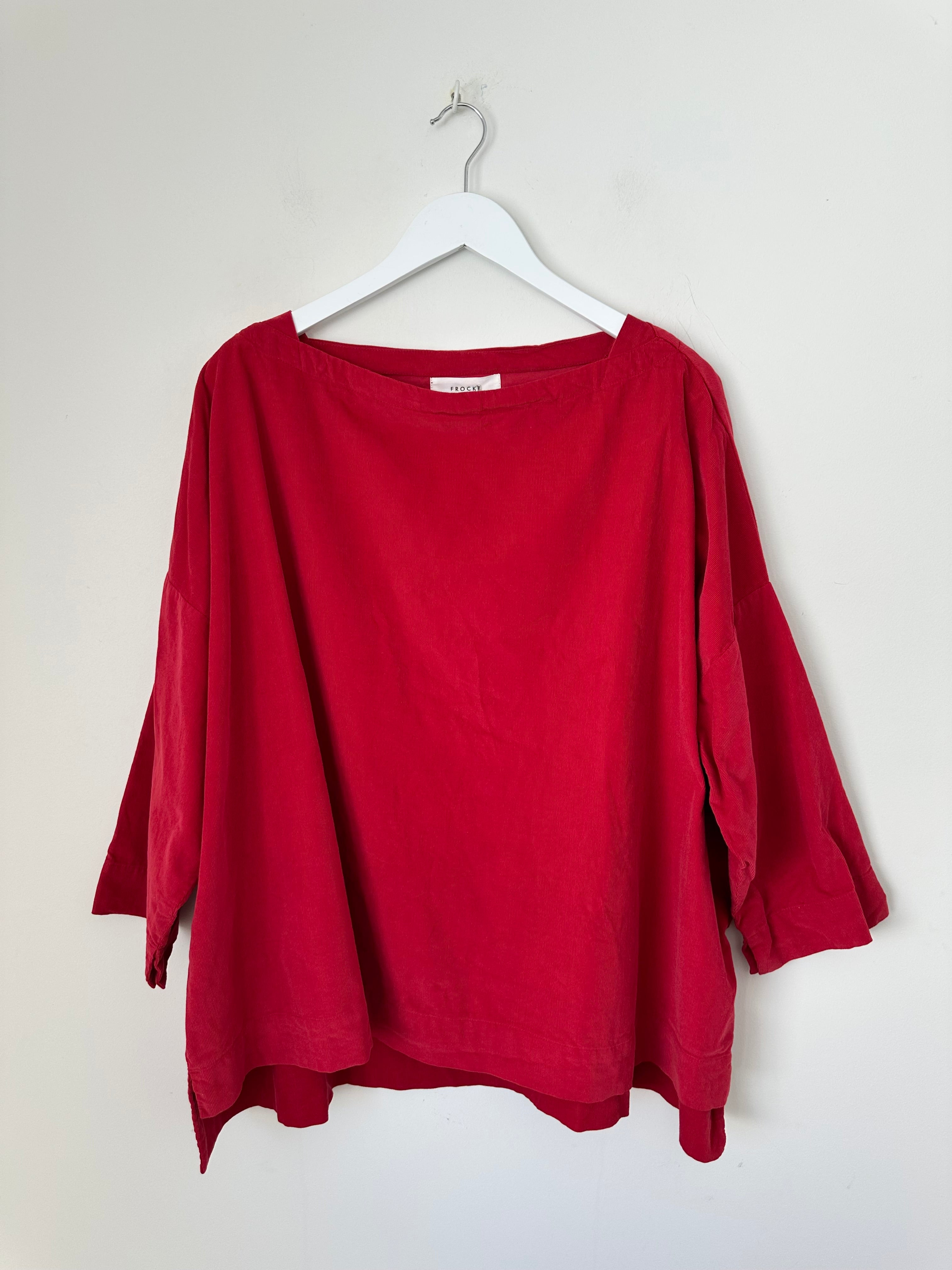 avril top - red linen