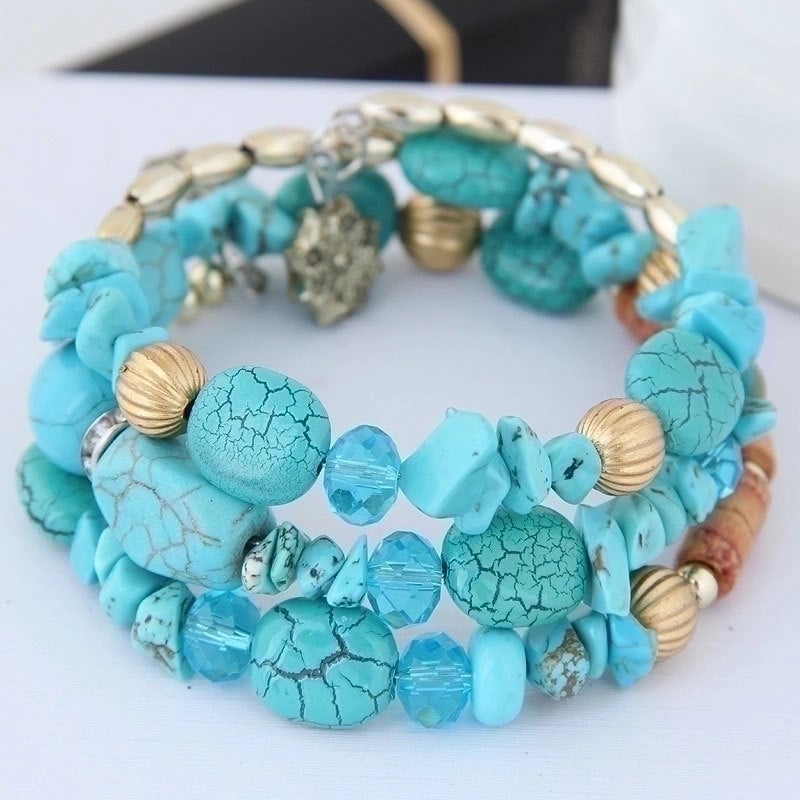 Casual Minimalist Irregular Alloy Gravel Beaded Bracelets