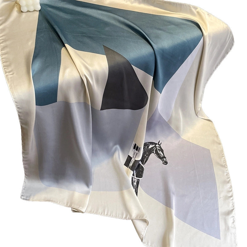 Color Matching Silk Scarf 90cm Large Square Scarf