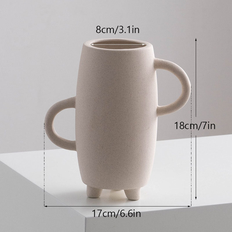 Nordic Matte Cute Vase - Modern Ceramic Flower Pot