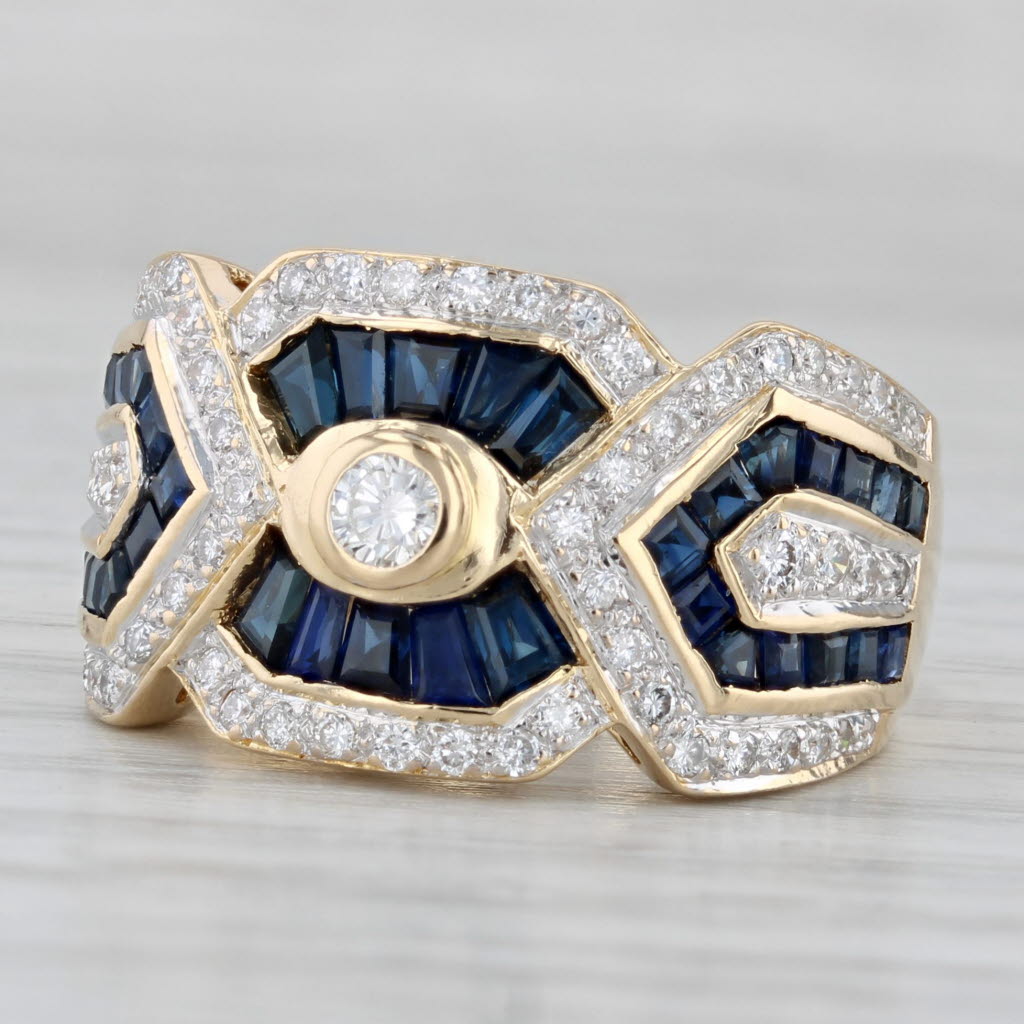 Le Vian 1.50ctw Sapphire Diamond Ring 18k Yellow Gold Size 8