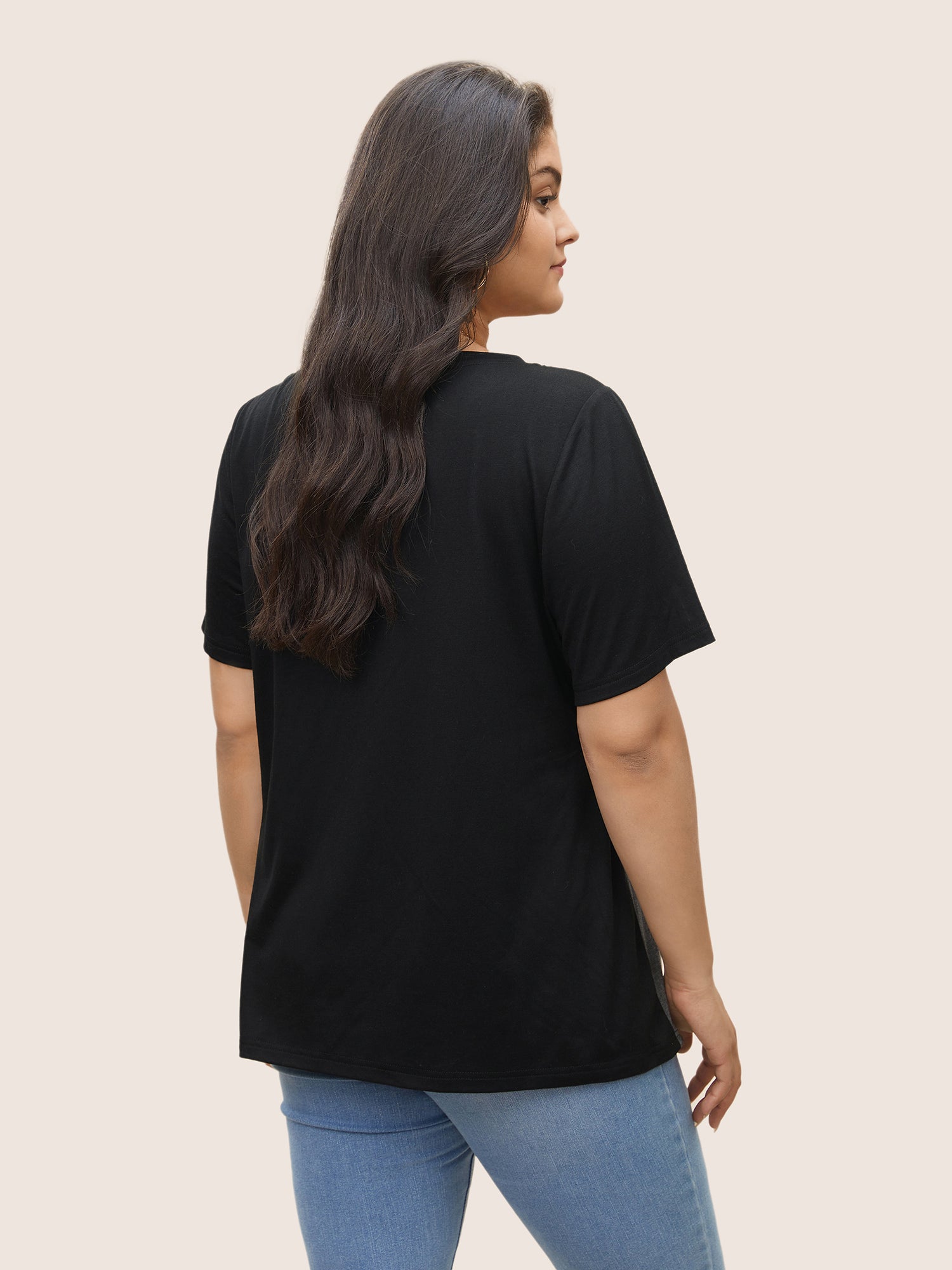 Colorblock Contrast Patchwork Leopard T-shirt