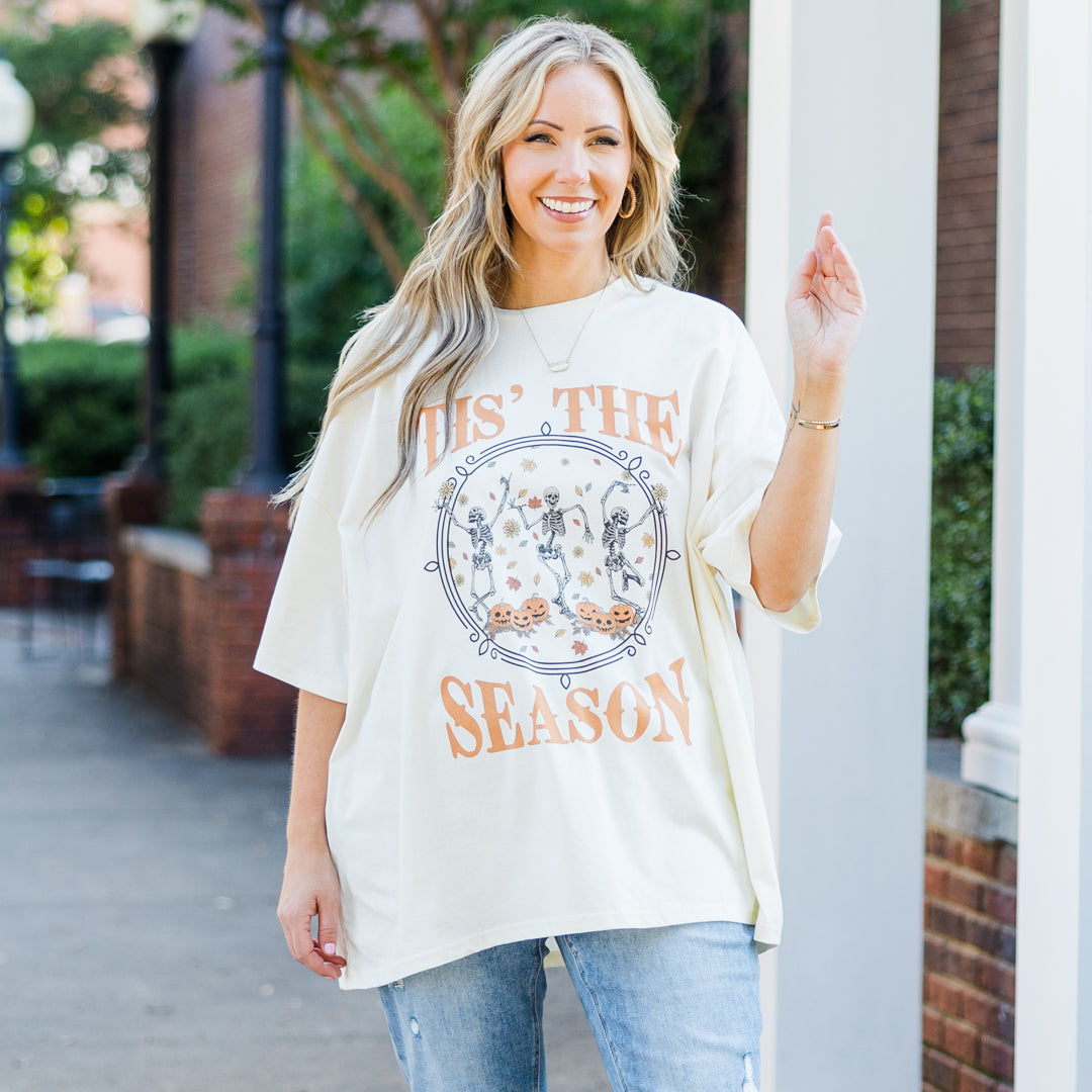 Tis' The Season Boyfriend Tee. Ivory