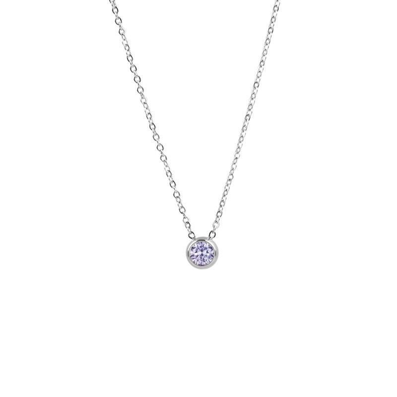 1 Piece Lady Round Stainless Steel Titanium Steel 18k Gold Plated Zircon Pendant Necklace