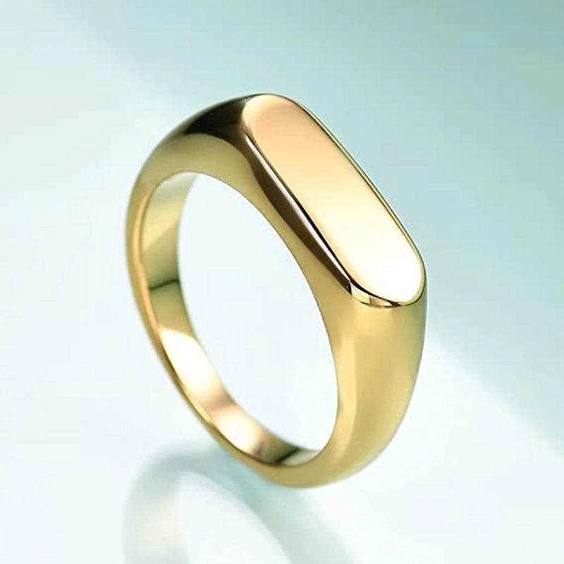 Hip-Hop Retro Solid Color Titanium Steel Plating Rings