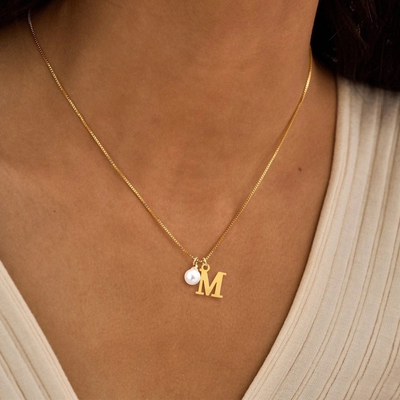 Elegant Minimalist Classic Style Letter 304 Stainless Steel Artificial Pearl Copper Stainless Steel Necklaces