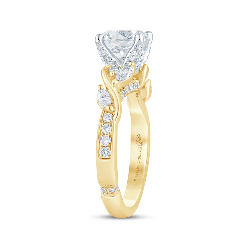 Monique Lhuillier Bliss Round-Cut Lab-Grown Diamond Engagement Ring 2-5/8 ct tw 18K Two-Tone Gold
