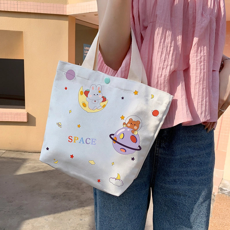 Women's Small Polyester Cartoon Cute Classic Style Square Buckle Handbag