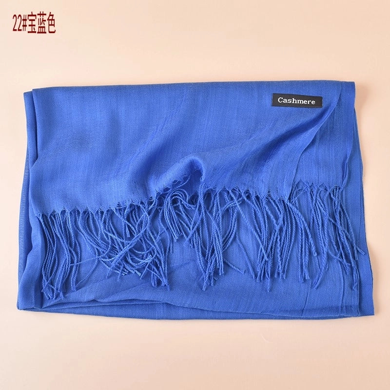 Women's Fashion Tassel Solid Color Imitation Cashmere Winter Scarves