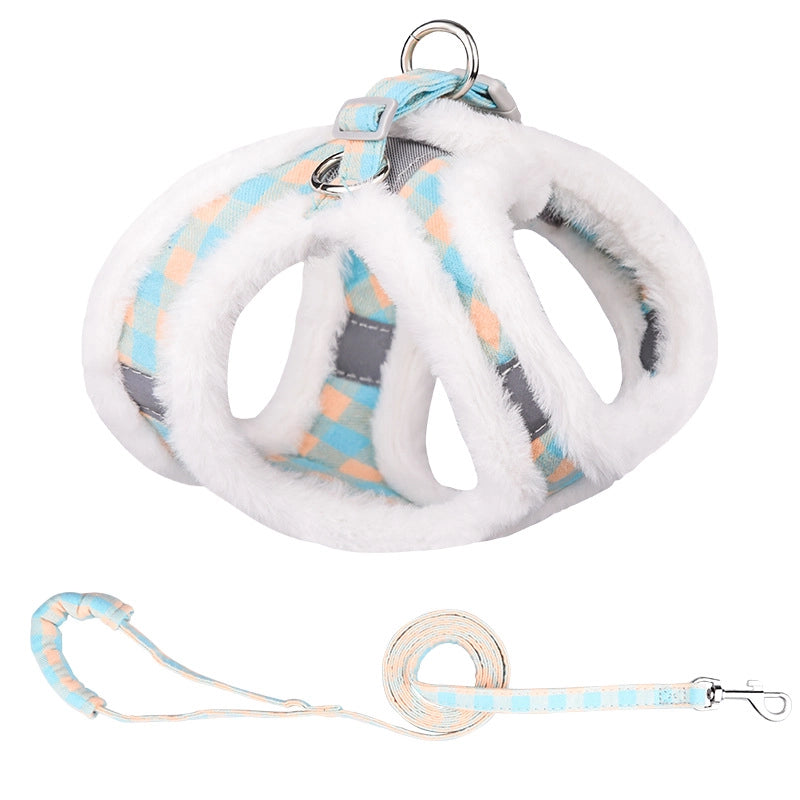 Minimalist Classic Style Faux Rabbit Fur Solid Color Leash