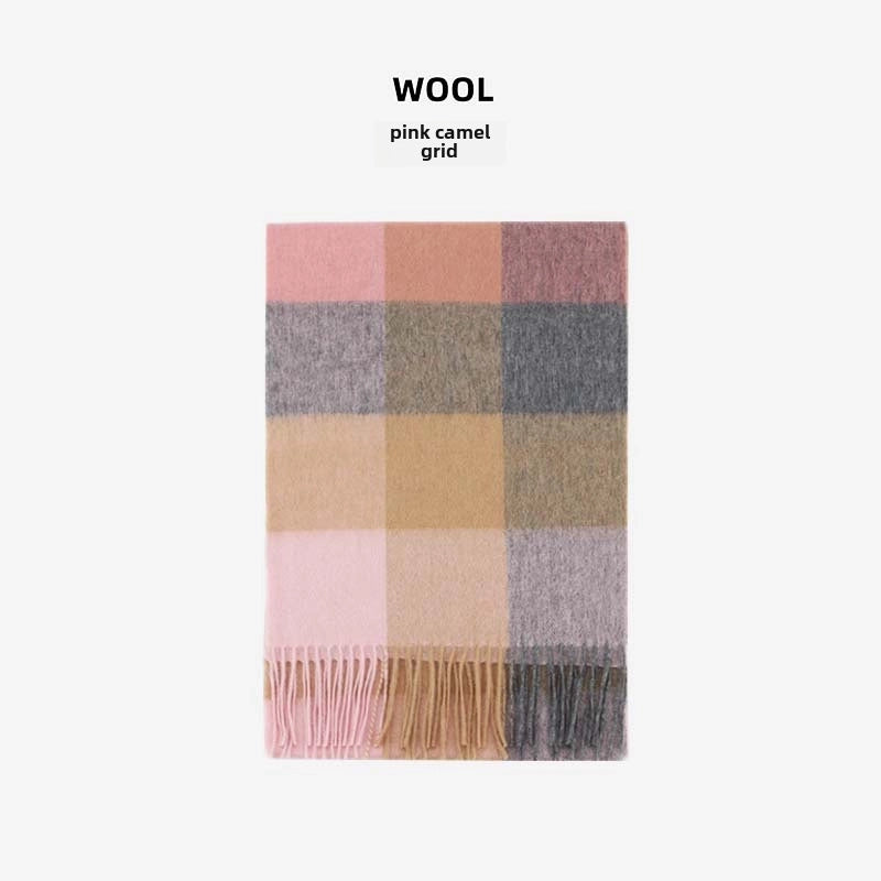 Wool Scarf Advanced Sense Simple Plaid Spring Clothing Women's Clothing Batch Winter Explosions For Women And Men