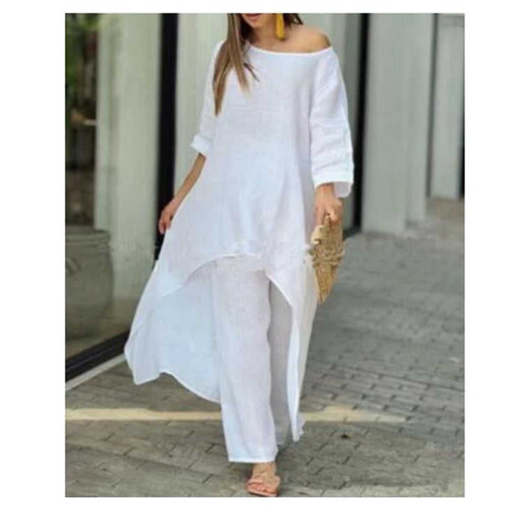 💕Women's Solid Color Linen Fashionable Casual Suit💃💃