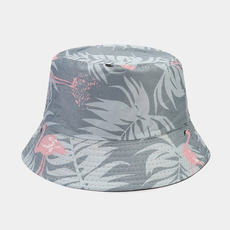 Women's Minimalist Flower Printing Flat Eaves Bucket Hat