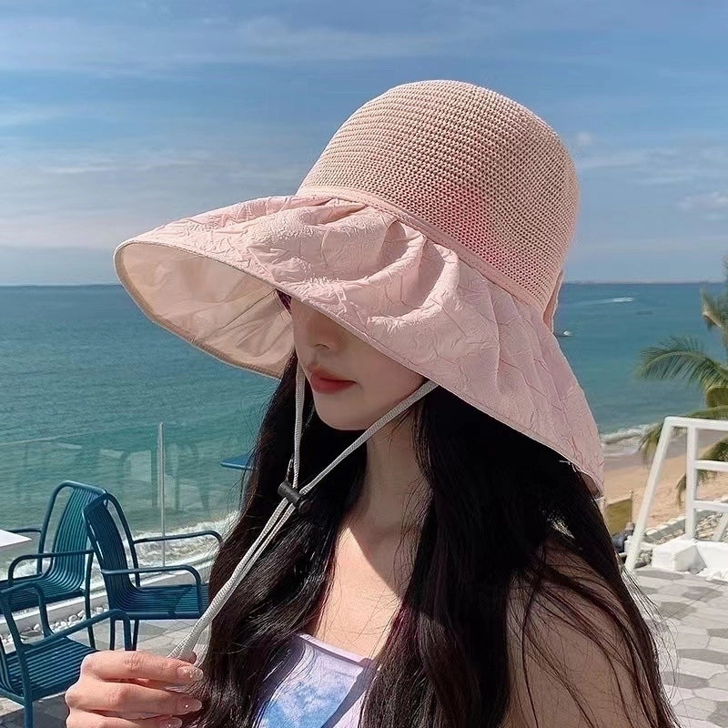 Women's Elegant Solid Color Bow Knot Big Eaves Sun Hat
