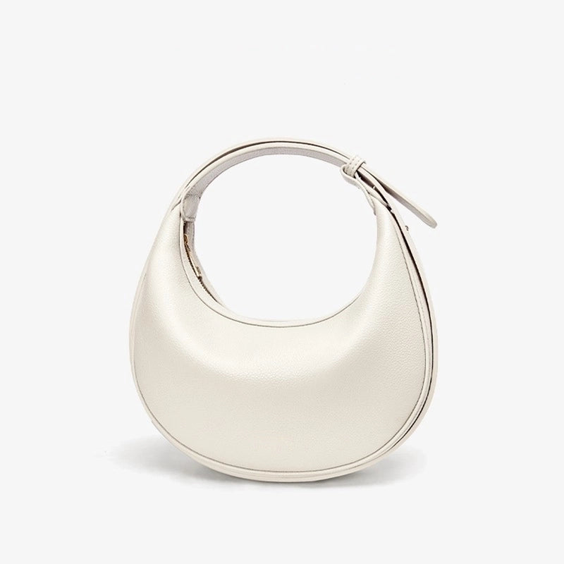 Women's Pu Leather Solid Color Basic Classic Style Dumpling Shape Zipper Underarm Bag