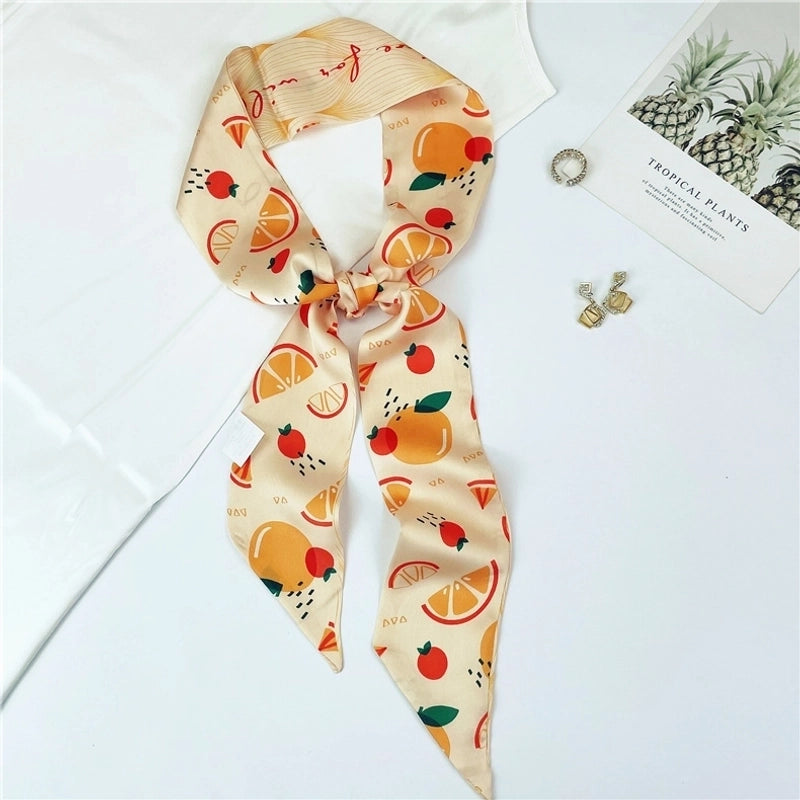 Women's Sweet Flower Satin Silk Scarves