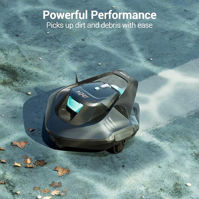 AIPER Seagull SE Cordless Robotic Pool Cleaner, Pool Vacuum with Dual-Drive Motors, Self-Parking Technology, Lightweight, Perfect for above-Ground/In-Ground Flat Pools up to 40 Feet (Lasts 90 Mins)