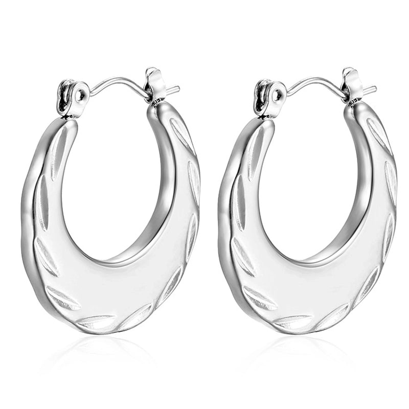 1 Pair Minimalist Classic Style Solid Color Plating 201 Stainless Steel 18K Gold Plated Earrings