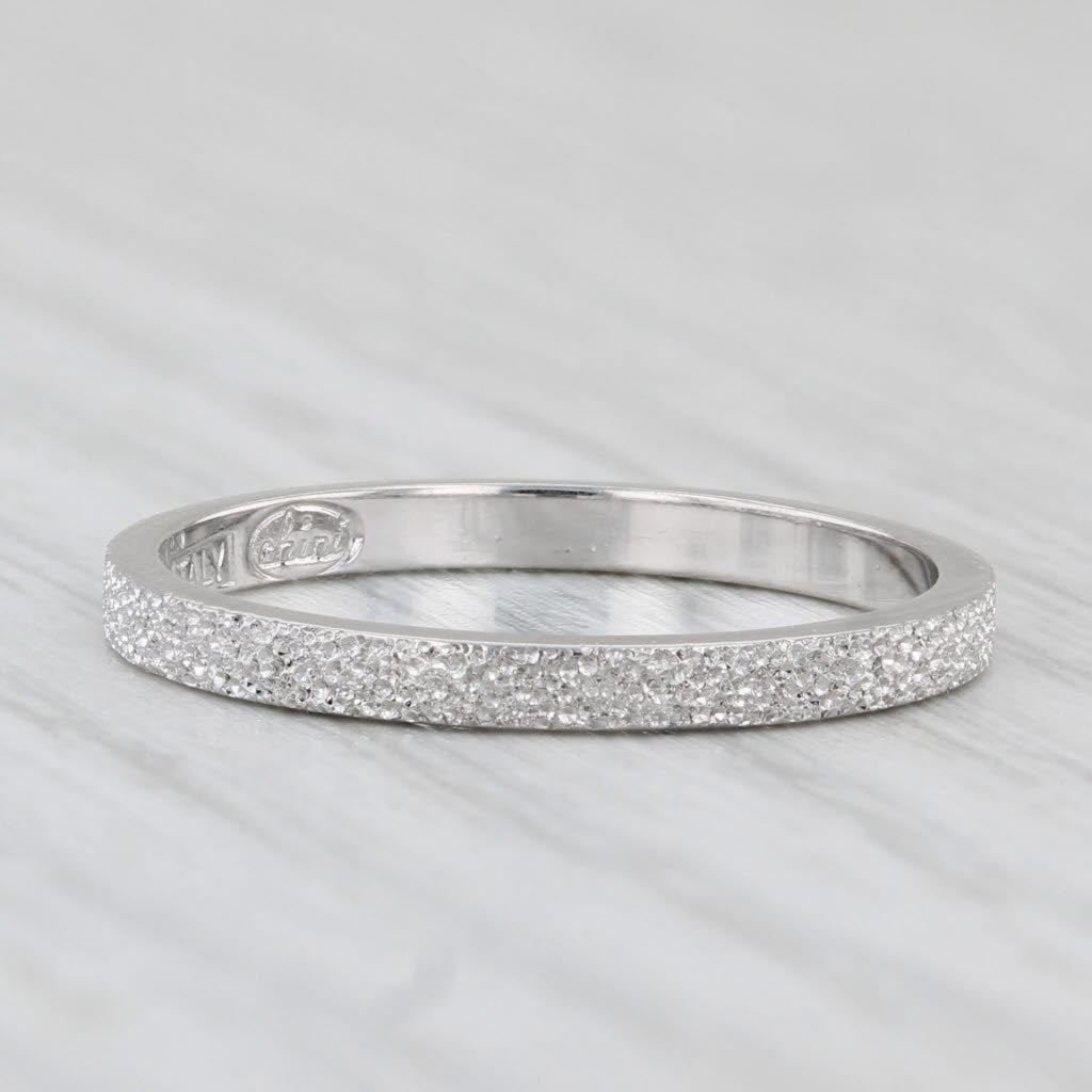 Textured Brushed Band 14k White Gold Size 6 Wedding Stackable Ring