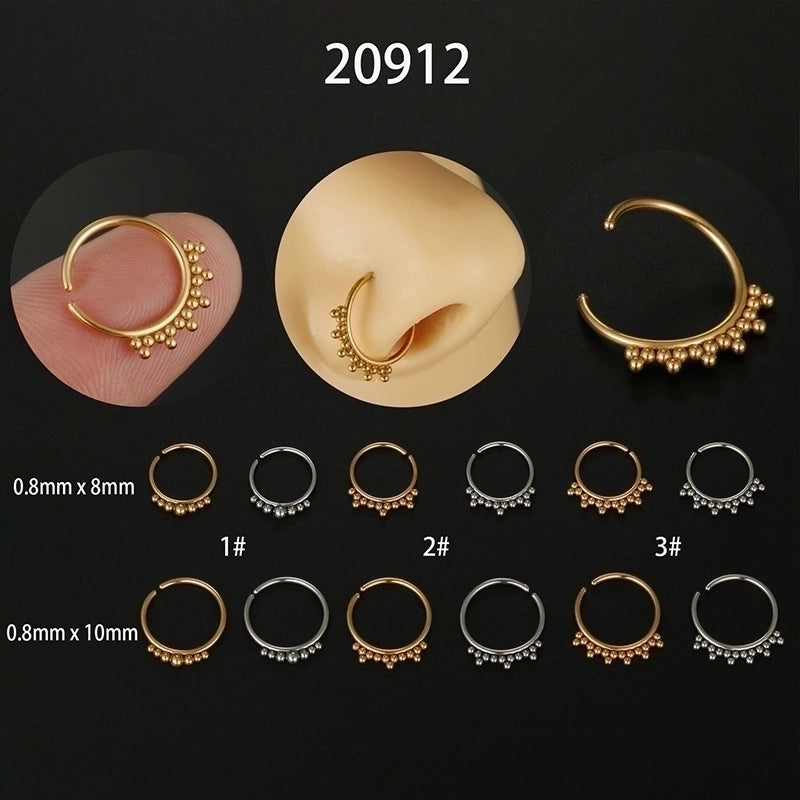 Minimalist Geometric Stainless Steel Plating Nose Ring