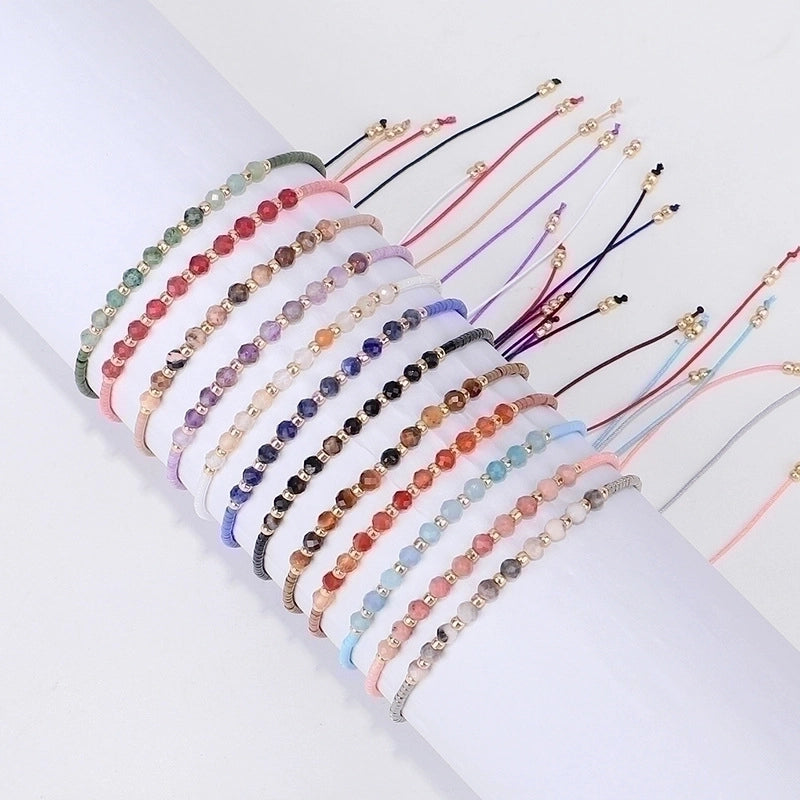 3 Pieces Minimalist Round Bead. Stone Beaded Bracelets