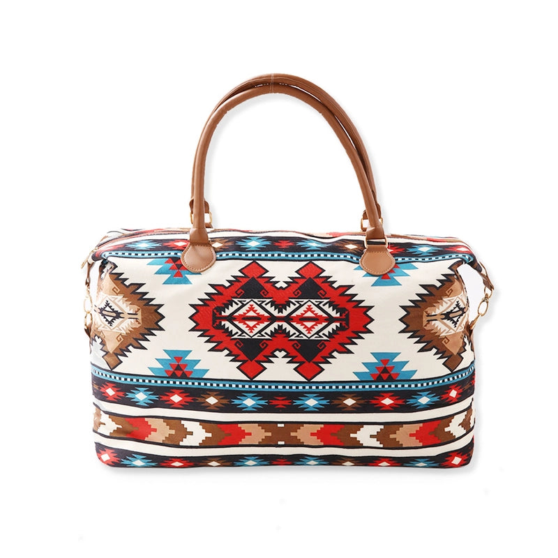 Women's Pu Leather Canvas Printing Vintage Style Classic Style Square Zipper Handbag Travel Bag