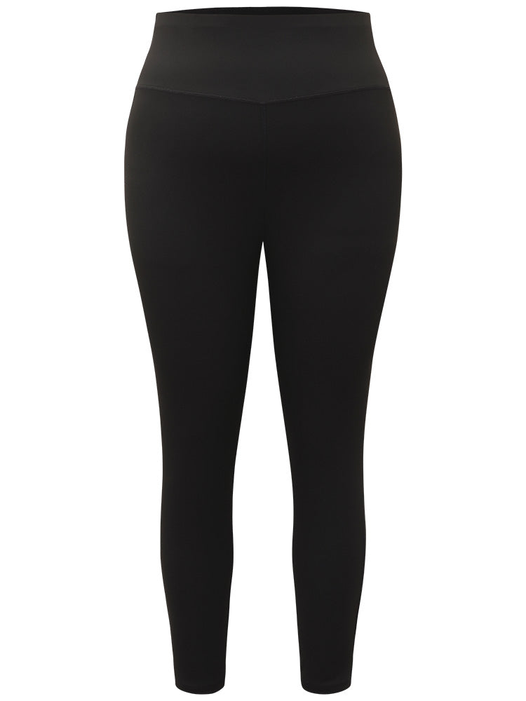 Solid Butt Lifting Wideband Waist Leggings