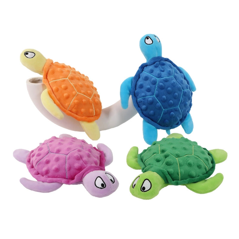 New Dog Vocal Toy Turtle 25cm Plush Turtle Companion Interactive Doll Pet Products Bite Resistant