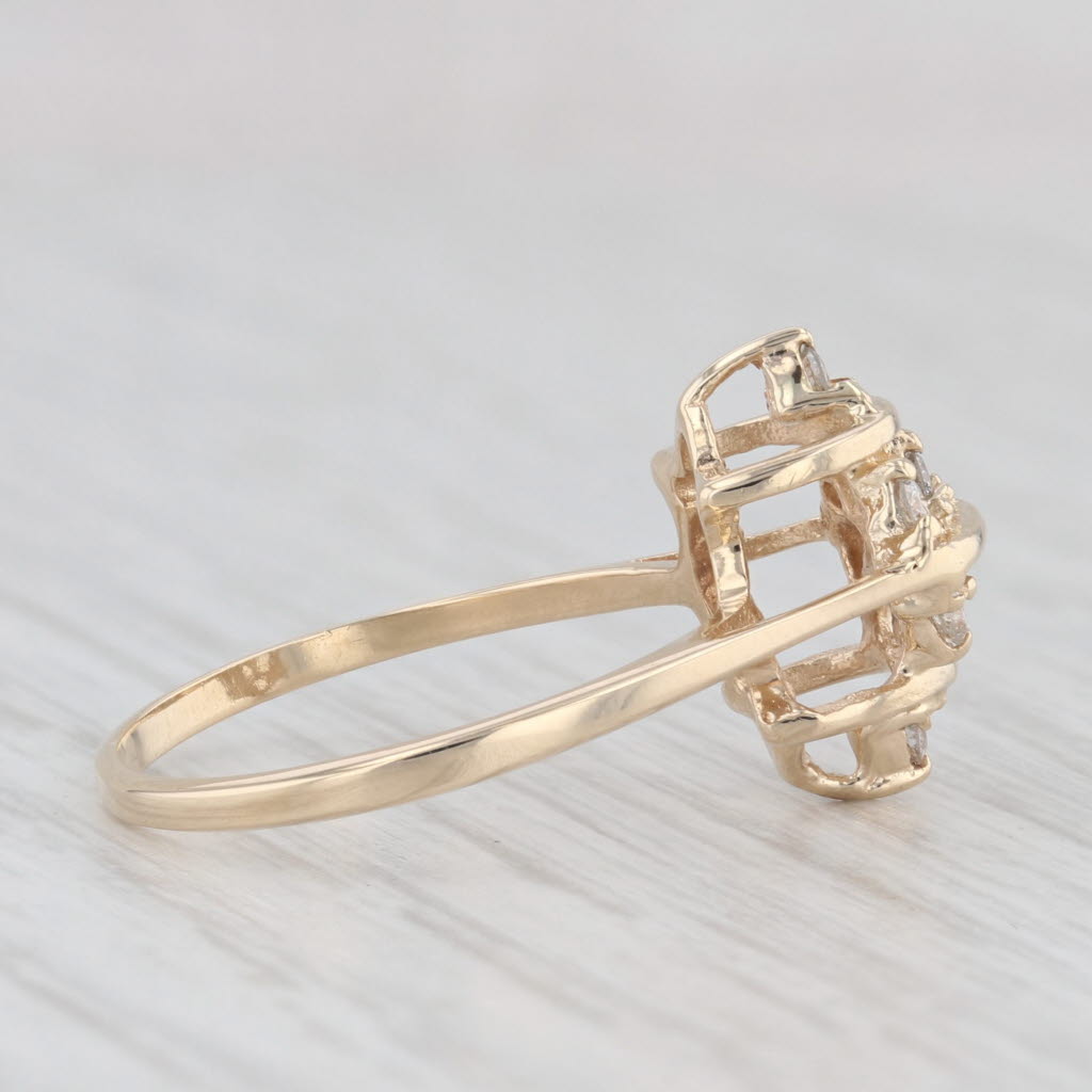 0.12ctw Diamond Cluster Ring 14k Yellow Gold Size 6