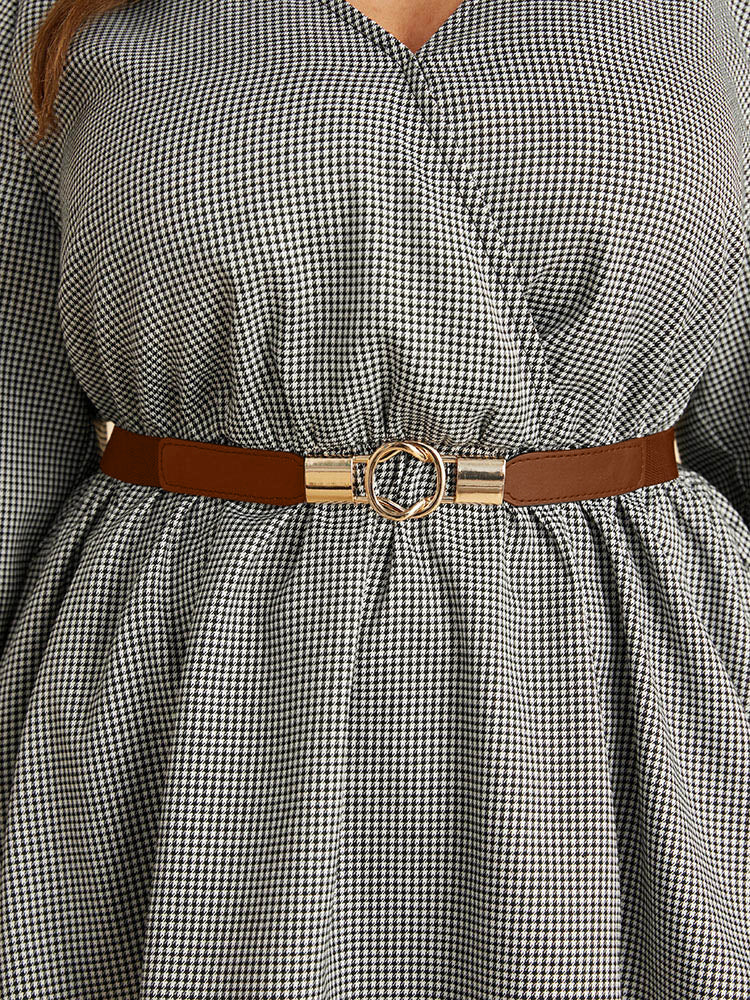 Twist Design Metal Buckle Elastic Belt